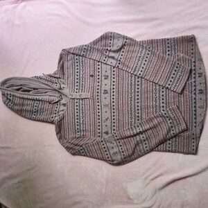 Volcom Purple Heather Fair Isle Hooded Henley